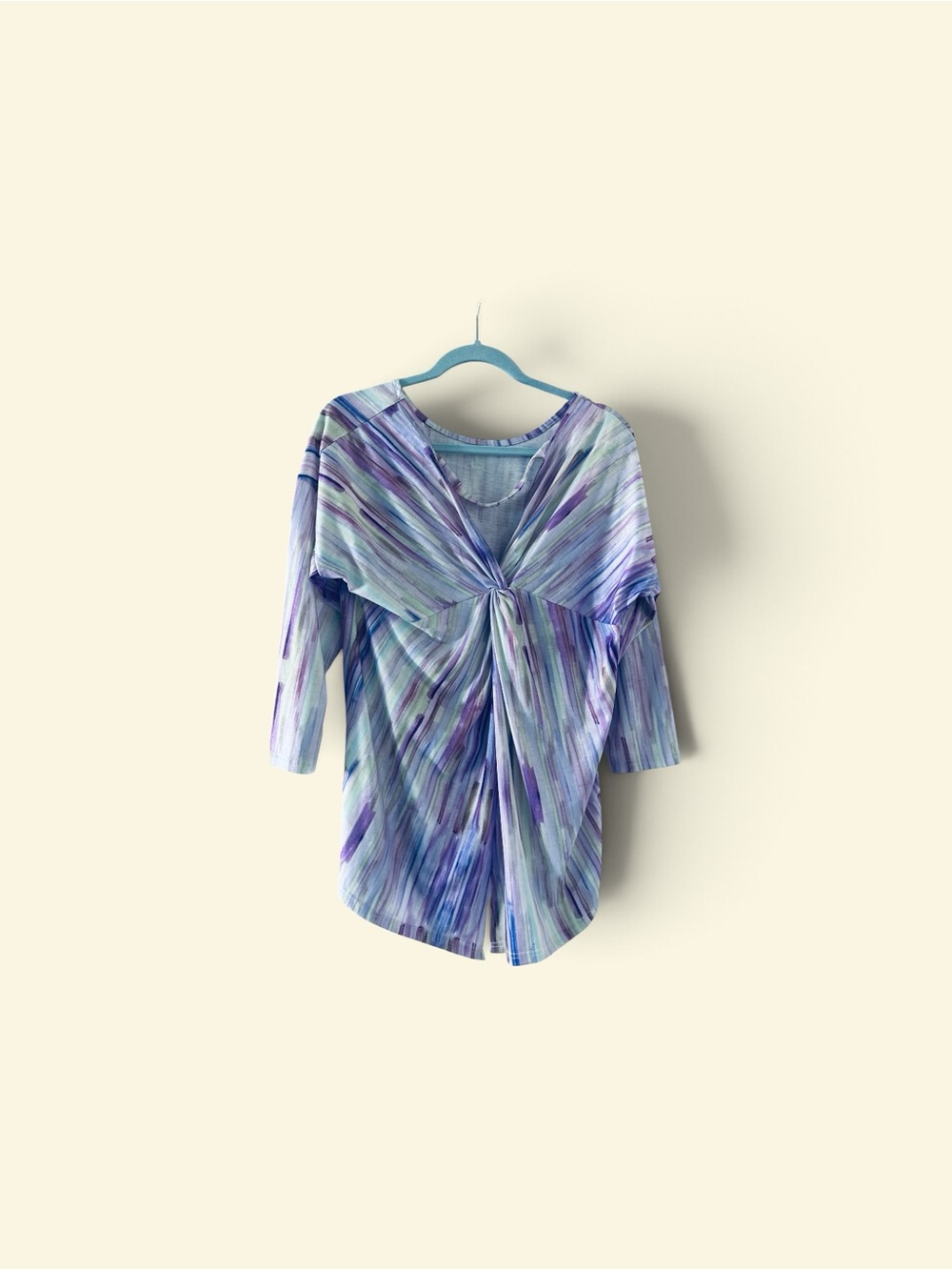 Women’s Twist-Front blouse in Blue & Purple